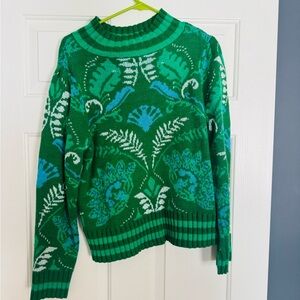 Sugarlips Green and Blue Patterned Women's Sweater